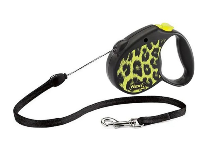 Поводок-рулетка Flexi Safari Cord желтый (трос) (12кг/5м)