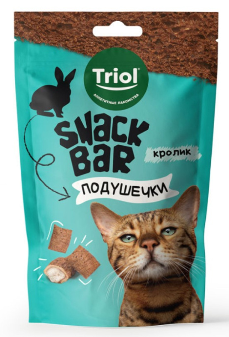 Лакомства Triol, Мини-подушечки для кошек с начинкой из кролика, SNACK BAR (30 гр.)