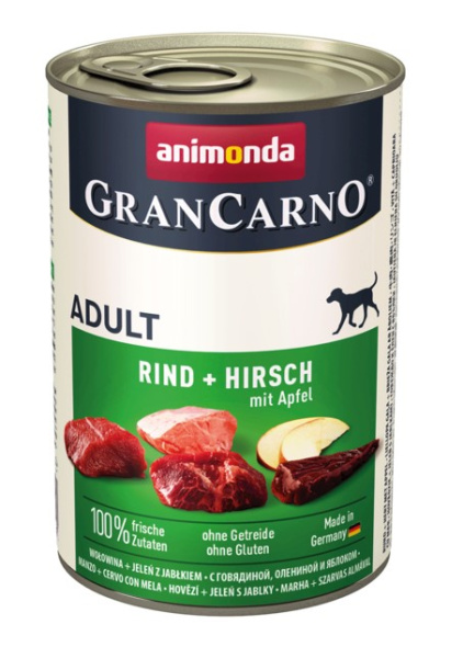 Консервы для собак Animonda Gran Carno Fleisch Adult (оленина, яблоко) (400 гр.)