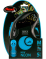 Поводок-рулетка Flexi Neon (лента) неоново-синий (S, 15кг/5м)