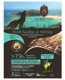 Сухой корм для щенков и молодых собак AMBROSIA MEDITERRANEAN (сардина, сельдь)