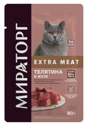 Мираторг Влажный корм для кошек с телятиной в желе Extra Meat 