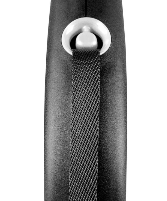 Поводок-рулетка Flexi BLACK DESIGN лента, черный (S,15кг/5м)