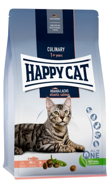 Сухой корм для кошек Happy Cat Culinary Atlantik-Lachs (лосось, горошек и розмарин) (1,3 кг)