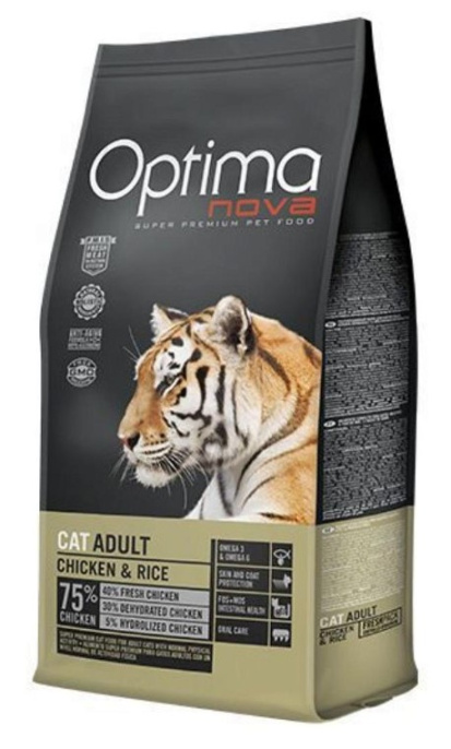 Сухой корм для кошек Optima Nova Cat Adult (курица, рис) (2 кг)