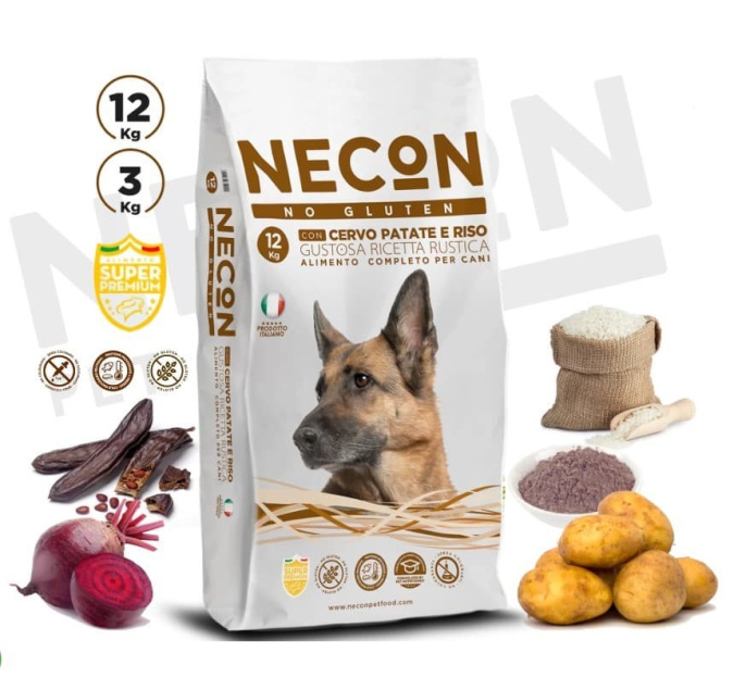 Сухой корм для собак Necon Gustosa Adult (оленина, картофель и рис) (12 кг)