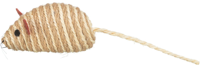 TRIXIE Игрушка для кошки мышь сизалевая XXL с колокольчиком (10 см)