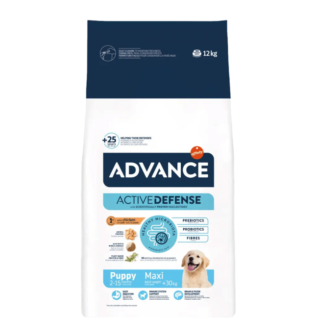 Сухой корм для щенков крупных пород Advance Dog Puppy Maxi (курица) (12 кг)