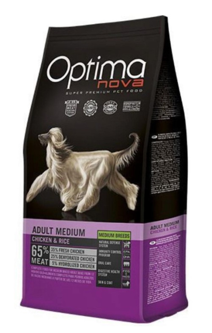 Сухой корм для собак средних пород Optima Nova Adult Medium (курица, рис) (2 кг)