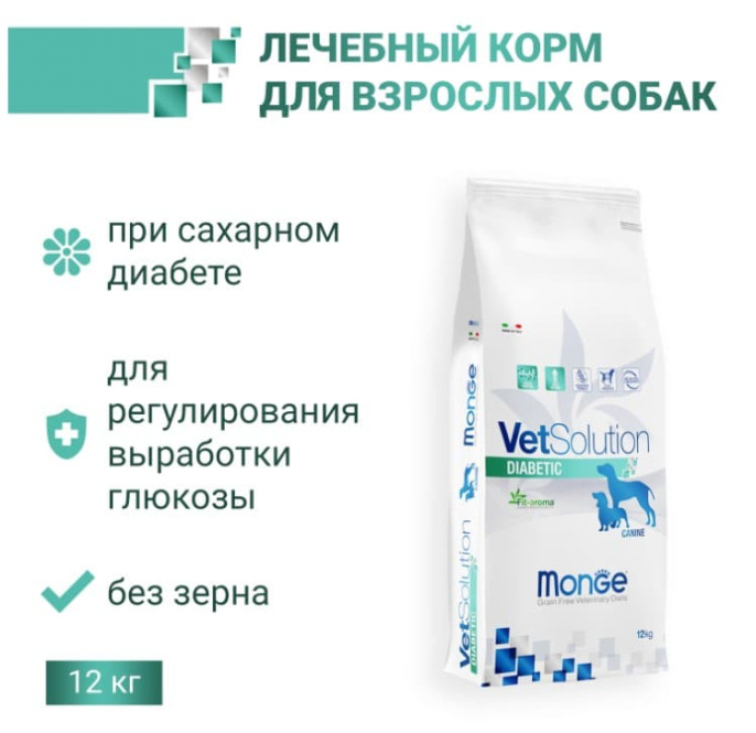 Сухой корм для собак Monge VetSolution Diabetic Dog (12 кг)