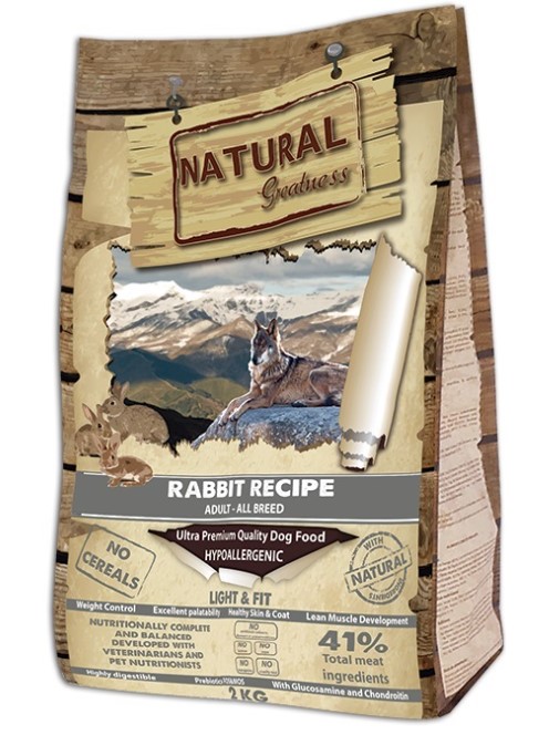 Сухой корм для собак Natural Greatness Rabbit Recipe Light & Fit Adult (кролик) (2 кг)