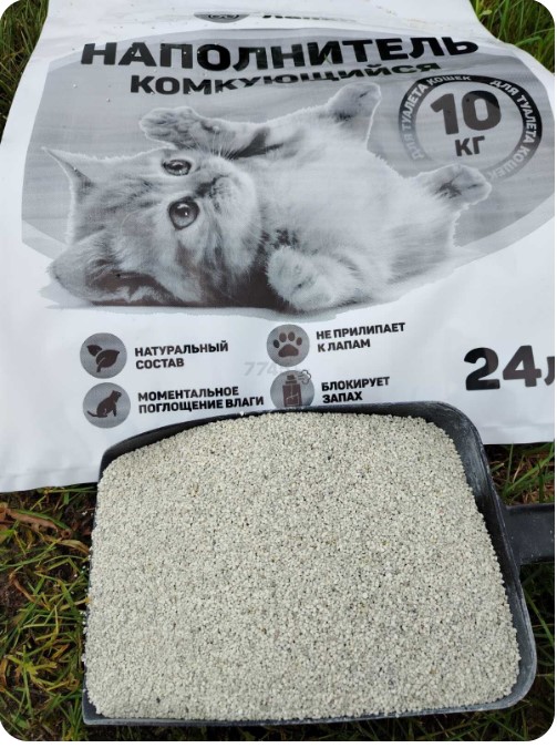 Наполнитель бентонитовый комкующийся Мягкие Лапки Premium  (10 кг)