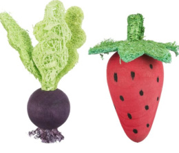TRIXIE Набор игрушек для грызунов Клубника/свекла, 6/9 см
