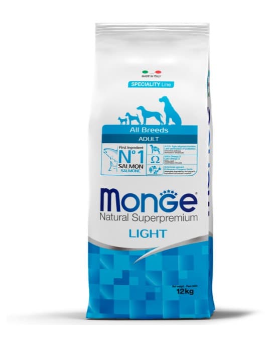 Сухой корм для собак Monge Dog Speciality Light Adult All Breeds (лосось, рис) (12 кг)