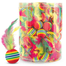 Triol Игрушка для кошек "Мяч с пером" 35мм (туба 120шт.)