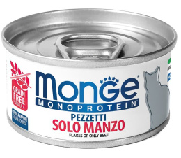 Консервы для кошек Monge Cat Monoprotein (мясные хлопья из мяса говядины)