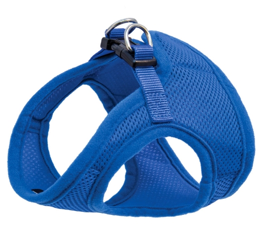 Мягкая шлейка-жилетка и поводок нейлоновый синий TRIOL (S 350 мм)
