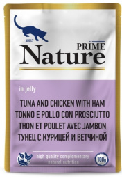 Влажный корм для кошек PRIME NATURE Adult Cat в желе (тунец, курица, ветчина)