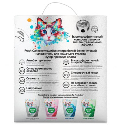 Комкующийся наполнитель Fresh Cat Активированный уголь