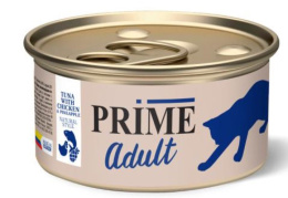 Консервы для кошек PRIME Adult Cat в собственном соку (тунец, курица, ананас)