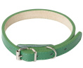 Ошейник для собак Mr.Kranch из натуральной кожи прямой зеленый (39-50 см)