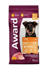 Сухой корм для щенков крупных пород Award Puppy Large (курица, индейка)