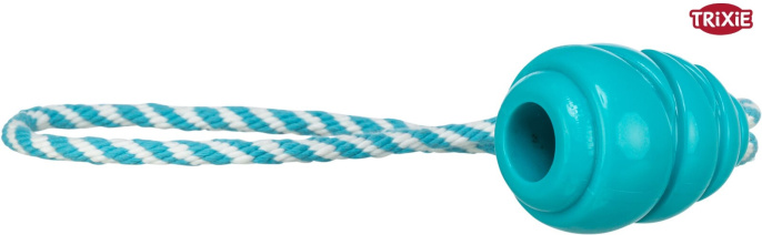 Игрушка для собак TRIXIE "Сверхпрочный мяч" на верёвке (33/5,1 см, цвет петроль)