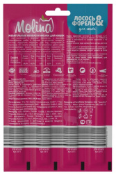 Molina Жевательные колбаски для кошек (лосось и форель)