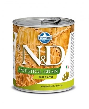 Консервы для собак Farmina N&D Dog Ancestral Grain Boar & Apple (кабан, яблоко) (285 гр.)