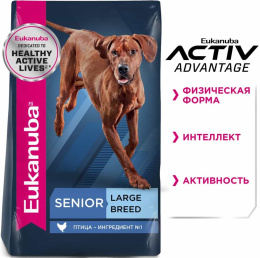 Сухой корм для собак Eukanuba Senior 7+ Large (птица)