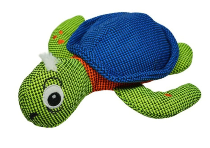 Игрушка для собак Mr.Kranch Черепашка с пищалкой 29 см (Зеленый/синий)