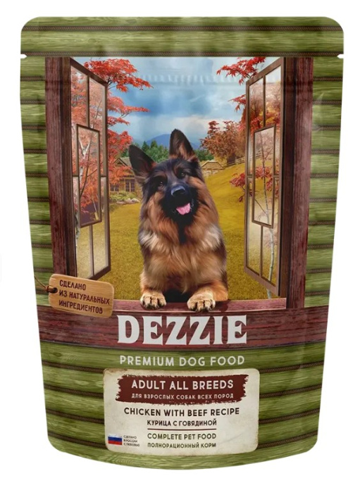 Сухой корм для собак DEZZIE Adult Dog All Breeds (курица, говядина) (800 гр)