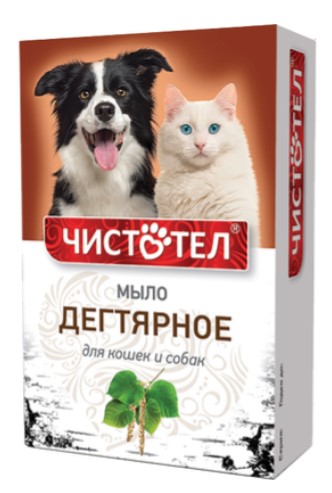 Мыло дегтярное для кошек и собак Чистотел Био (80 гр)