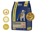 Сухой корм для щенков средних пород Brit Premium Dog Puppy and Junior Medium (курица) (1 кг)