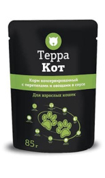 Влажный корм для кошек Терра Кот (перепелы и овощи в соусе)