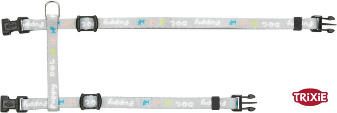 Шлея с поводком для щенков TRIXIE Junior (светло-серый) (S-M 23-34 см/8 мм)