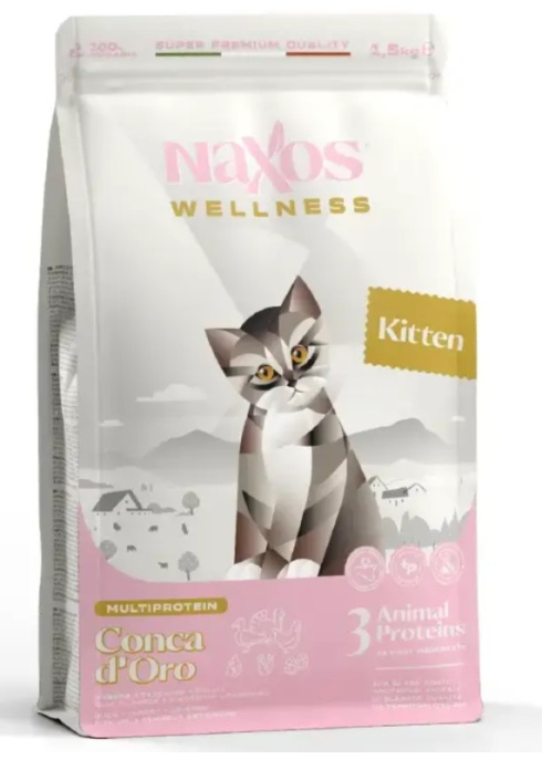 Сухой корм для котят Adragna NAXOS Wellnes Kitten (утка, курица, индейка) (1,5 кг)