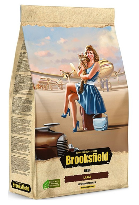 Сухой корм для кошек крупных пород BROOKSFIELD Low Grain Large Adult Cat (индейка, говядина) (400 гр)