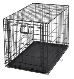 Клетка MidWest Ovation для собак с торцевой вертикально-откидной дверью, черная