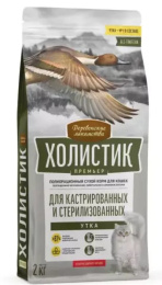 Сухой корм для кошек Деревенские лакомства Холистик Премьер Sterilized Adult Cat (утка)