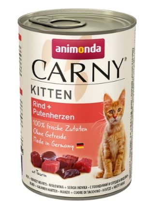 Консервы для котят Animonda CARNY Kitten (говядина, сердце индейки) (200 гр.)