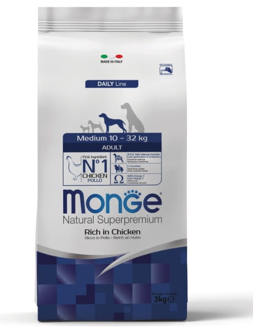 Сухой корм для собак Monge Dog Daily Line Medium Adult (курица, рис) (3 кг)