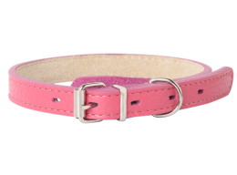 Ошейник для собак Mr.Kranch из натуральной кожи прямой розовый
