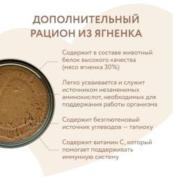 Влажный дополнительный корм для собак и щенков старше 6 месяцев Мнямс На каждый день Мусс из ягненка