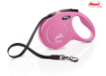 Поводок-рулетка Flexi NEW CLASSIC розовый (лента) (M, до 25кг/5м)