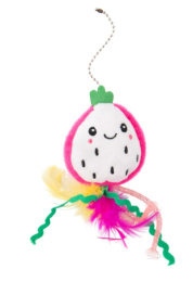 Игрушка для кошек Mr.Kranch Питахайя плюшевая с кошачьей мятой и перышками зеленая