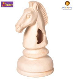 Декорация GLOXY Шахматная фигура Конь белый 7х7х14 см