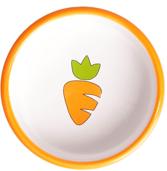 Миска для грызунов Mr.Kranch керамическая с морковью 70 мл (Зеленая)