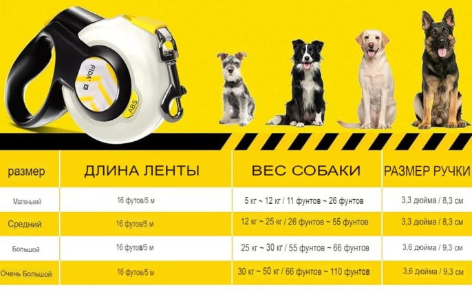 Поводок-рулетка для собак Fida AutoBrake (лента), белая (L 5 м)