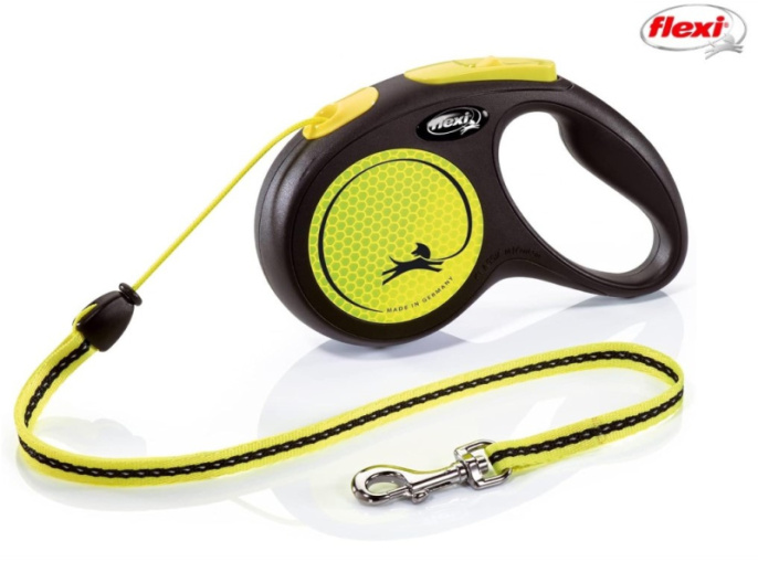 Поводок-рулетка Flexi New Classic NEON (трос) (S, 12кг/5м)